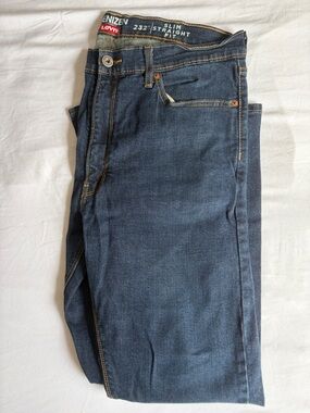 Levi's Slim Straight Fit Jeans in Dark Indigo Blue 38 x 30